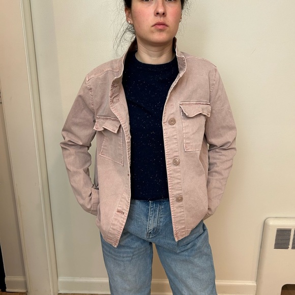 CASLON Nordstrom Twill pale pink shacket jacket size M - Picture 7 of 7